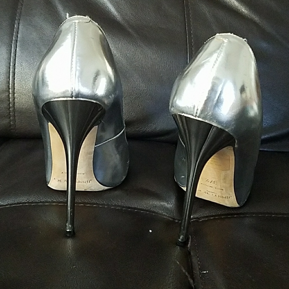 Jimmy Choo Anouk Silver Mirror Leather - Picture 4 of 8